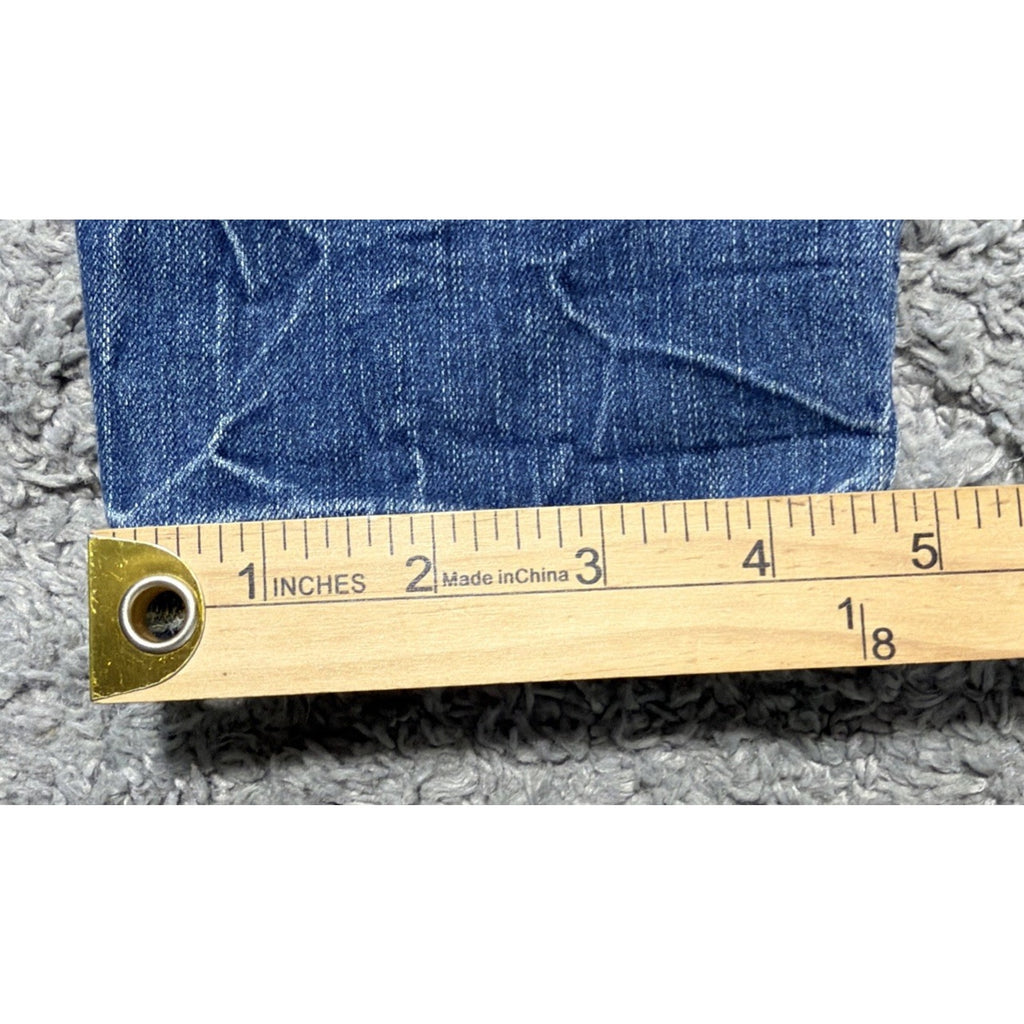 True Religion Jennie Curvy Mid Rise Super Skinny Flap Blue Jeans Crinkle Size 29