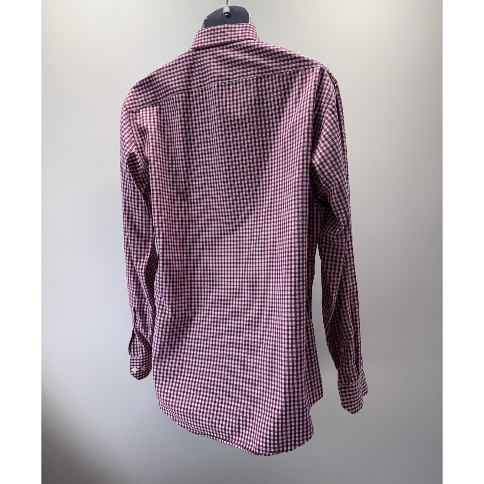 Egara Men Size 16 1/2-34/35 Check Non- Iron Slim Fit Cuffs Long Sleeve Shirt