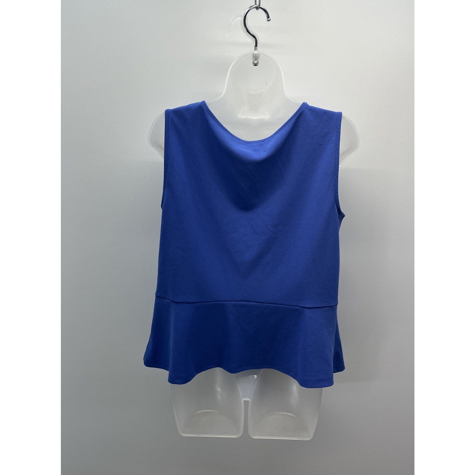 Talbots Top Women’s Large Lapis Tie Front Tank V Neck Sleeveless Peplum