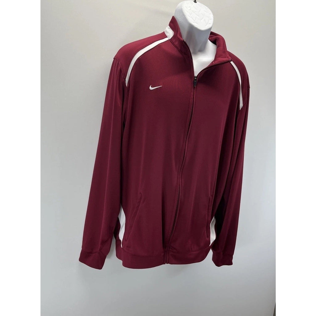 Nike Team Track Jacket Fit Dry Full Zip Red with White XL Men Soccer Running Y2K