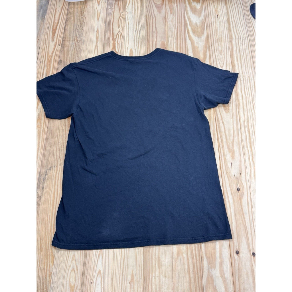 Hustle Delta Shirt Men's Medium Black Orange Graphic Crew Neck Short Sleeve