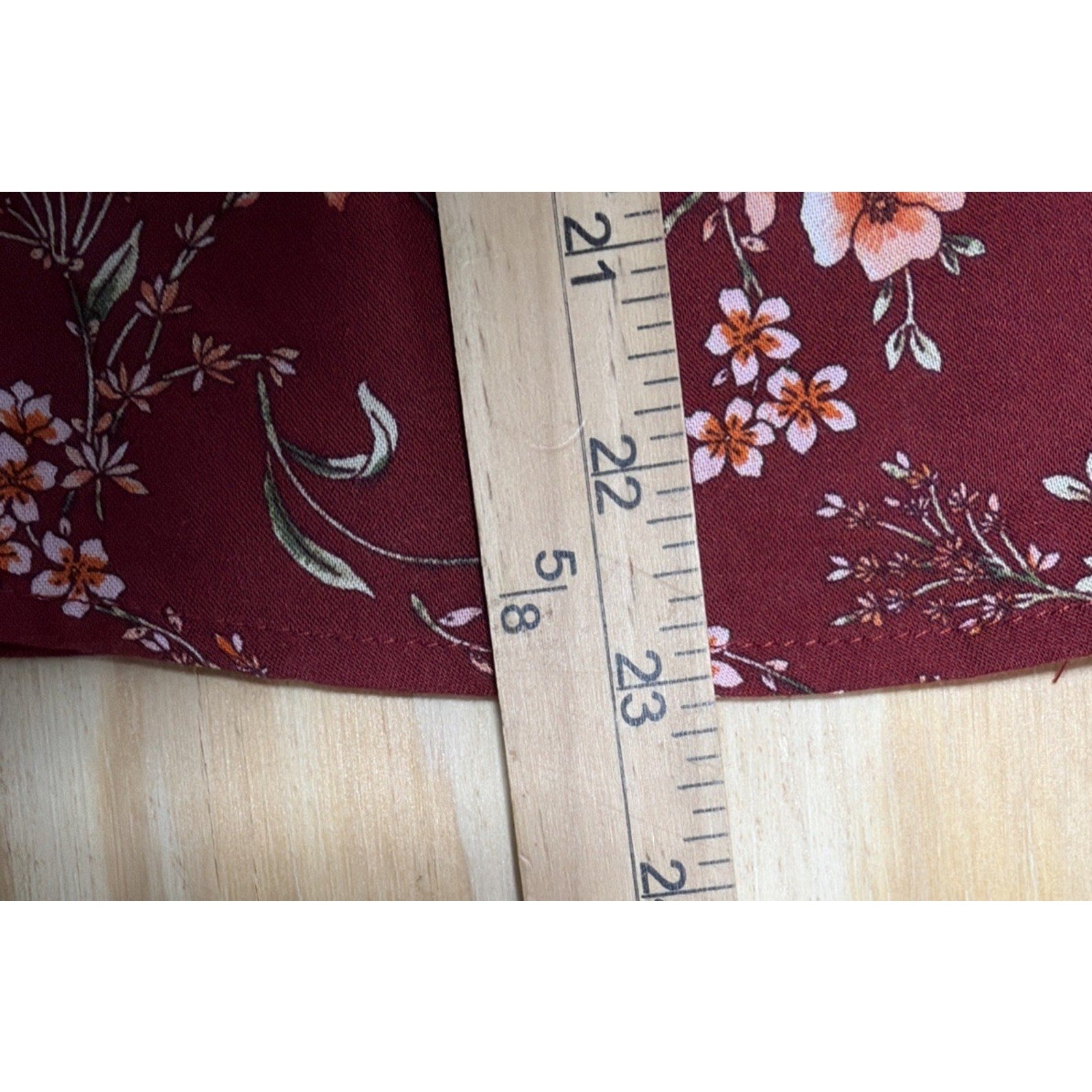 OLD NAVY Flutter-Sleeve Floral-Print Swing Cottagecore Blouse-Red Floral-S New