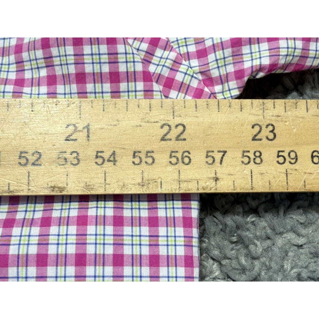 RALPH LAUREN Men's Pink Gingham Button-Up Long-Sleeve Shirt SZ Large Preppy