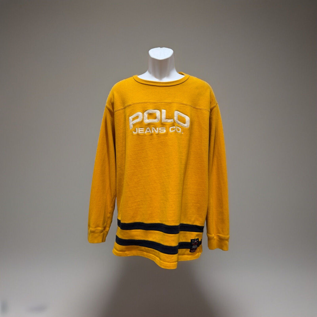 Polo Jeans Company RL-67 Embroidered Sweatshirt Adult Large Yellow Ralph Lauren
