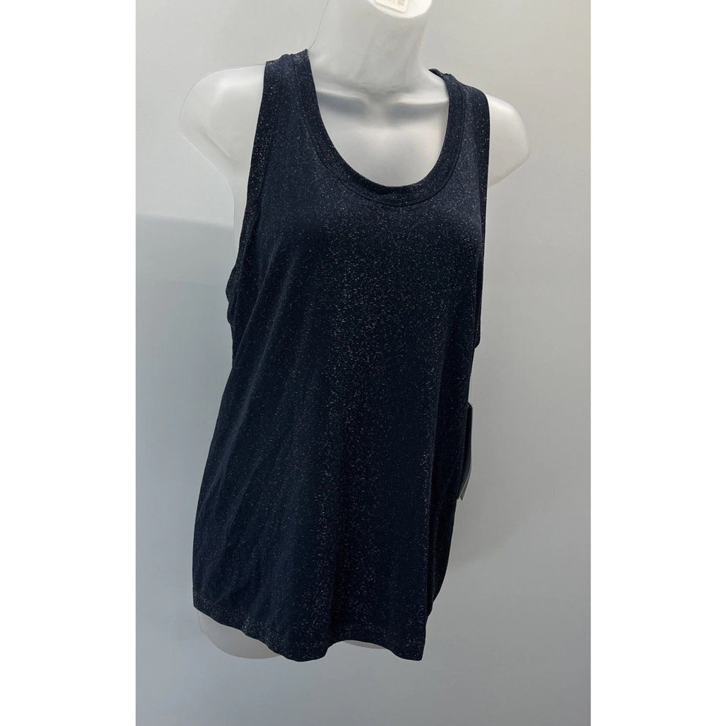 NWT Athleta Racer Back Tank Top Womens Sz XL Navy Blue Momentum Shine Stretch