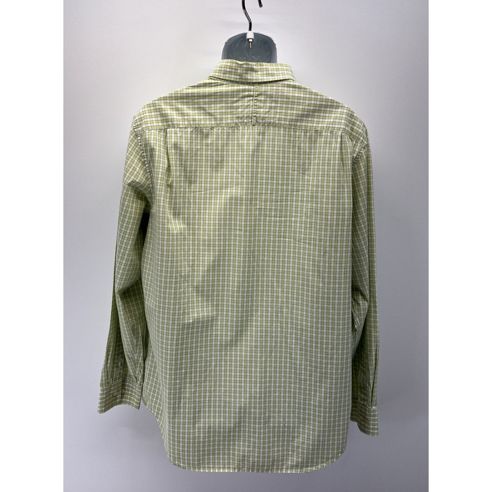 Banana Republic Mens Green Gingham LS Button Front Classic Fit Shirt Size L EUC