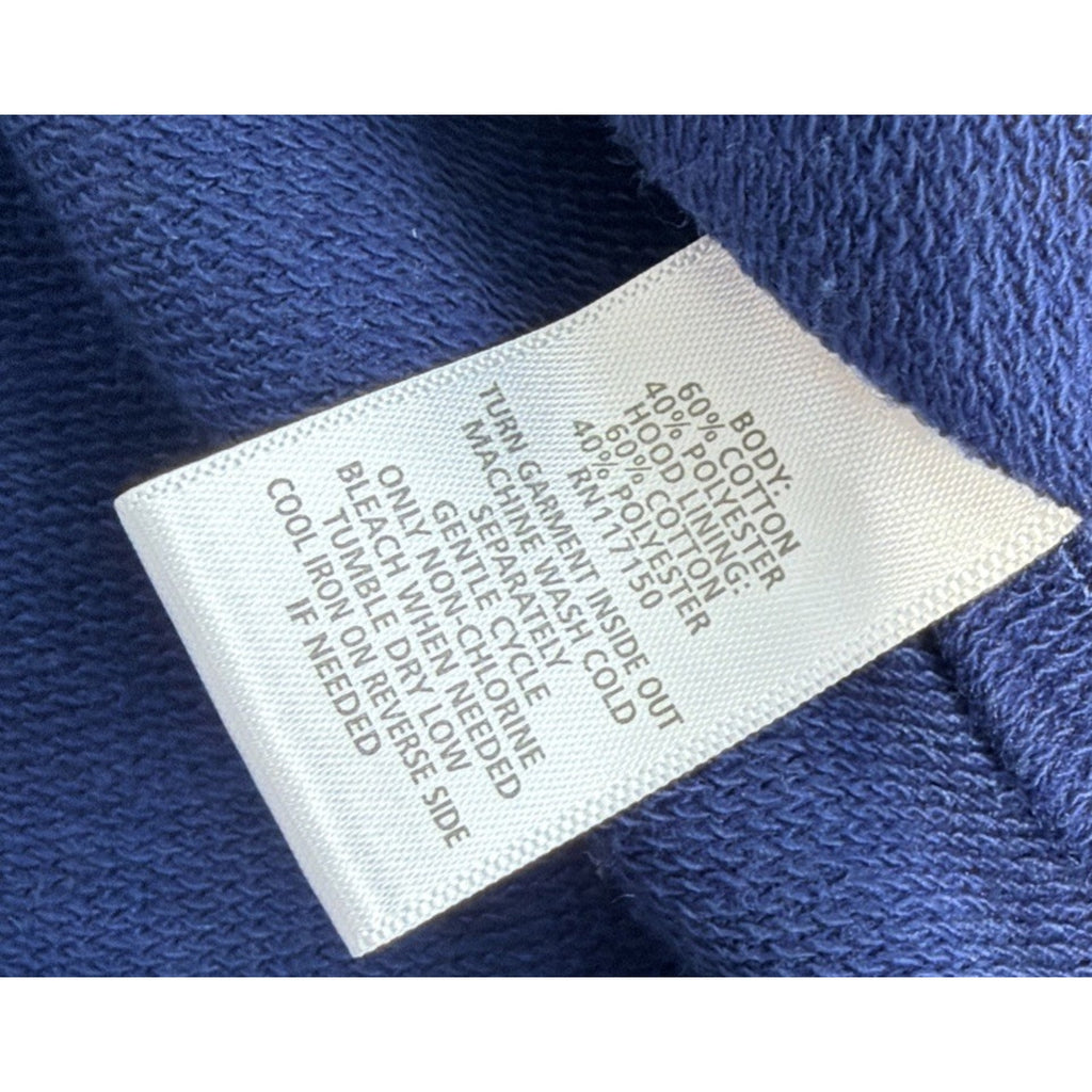 Quacker Factory Women's Polka Dot Trim Blue Hoodie Full Zip Size-M