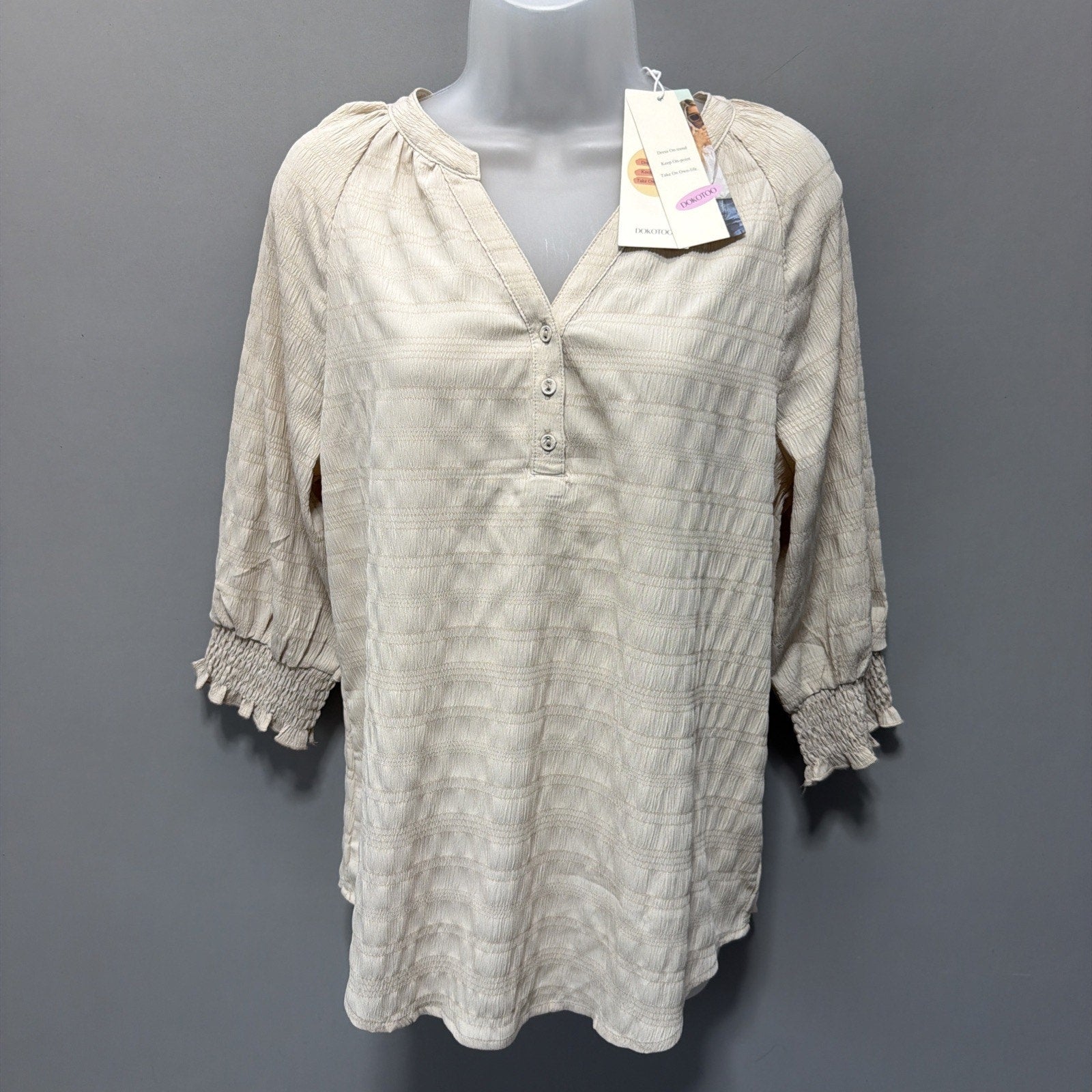 Dokotoo Womens Double Gauze Top S Lagenlook Coastal Capsule Beachy Boho