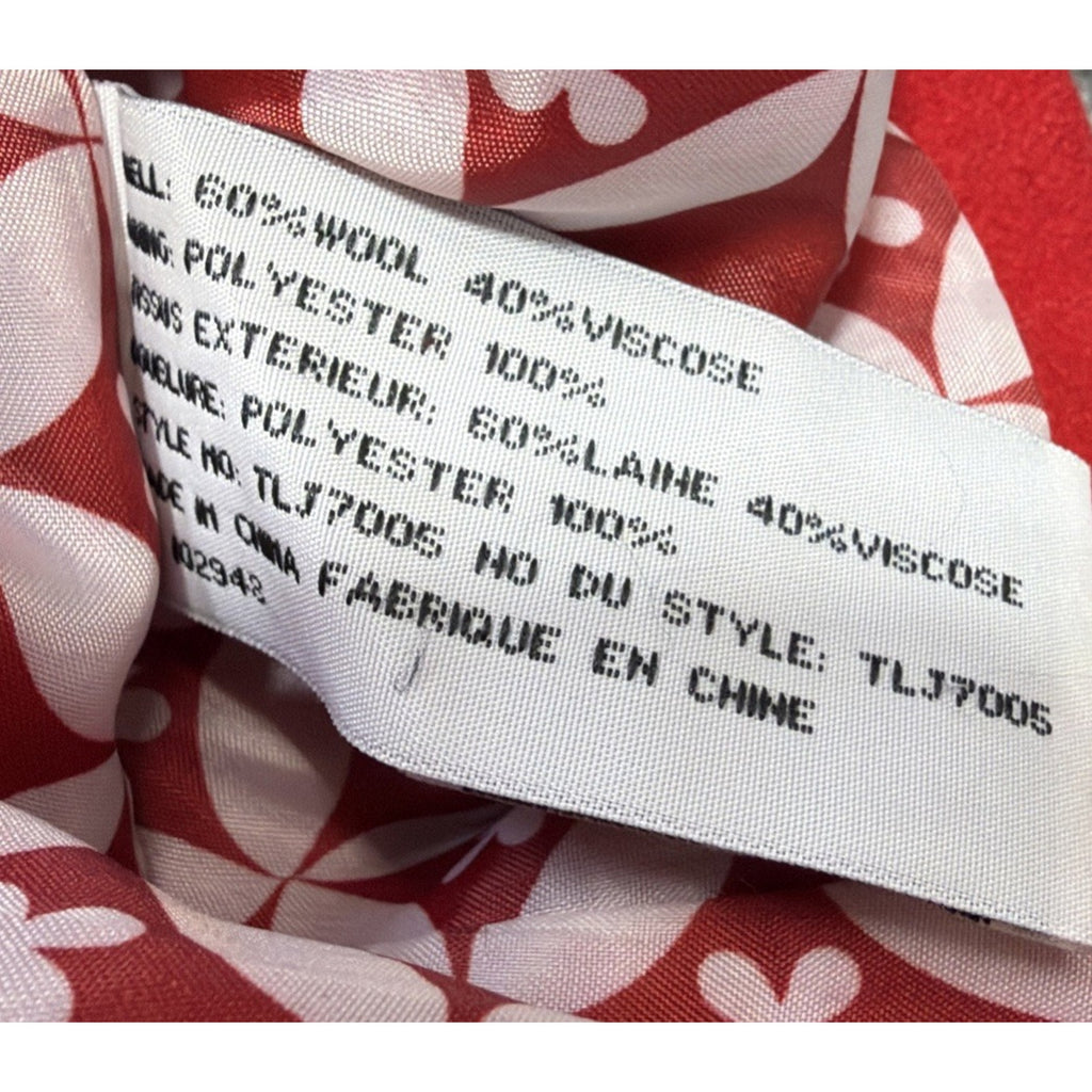 Anthropologie TULLE Crop Coat 3/4 Sleeve Red Wool Blend Size: M