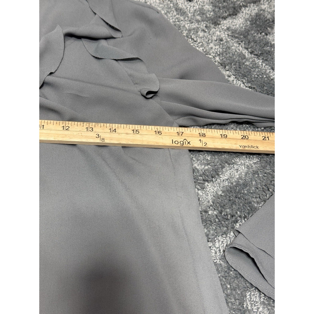 Banana Republic Women's Long Sleeve Carmen Ruffle Blouse Top Pico Green Size XS