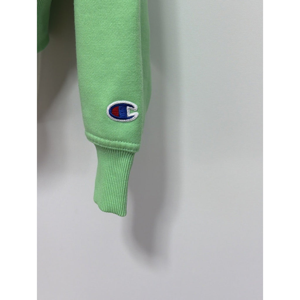 Champion Lime Green Vintage Inspired Collared Crewneck Sweatshirt Large