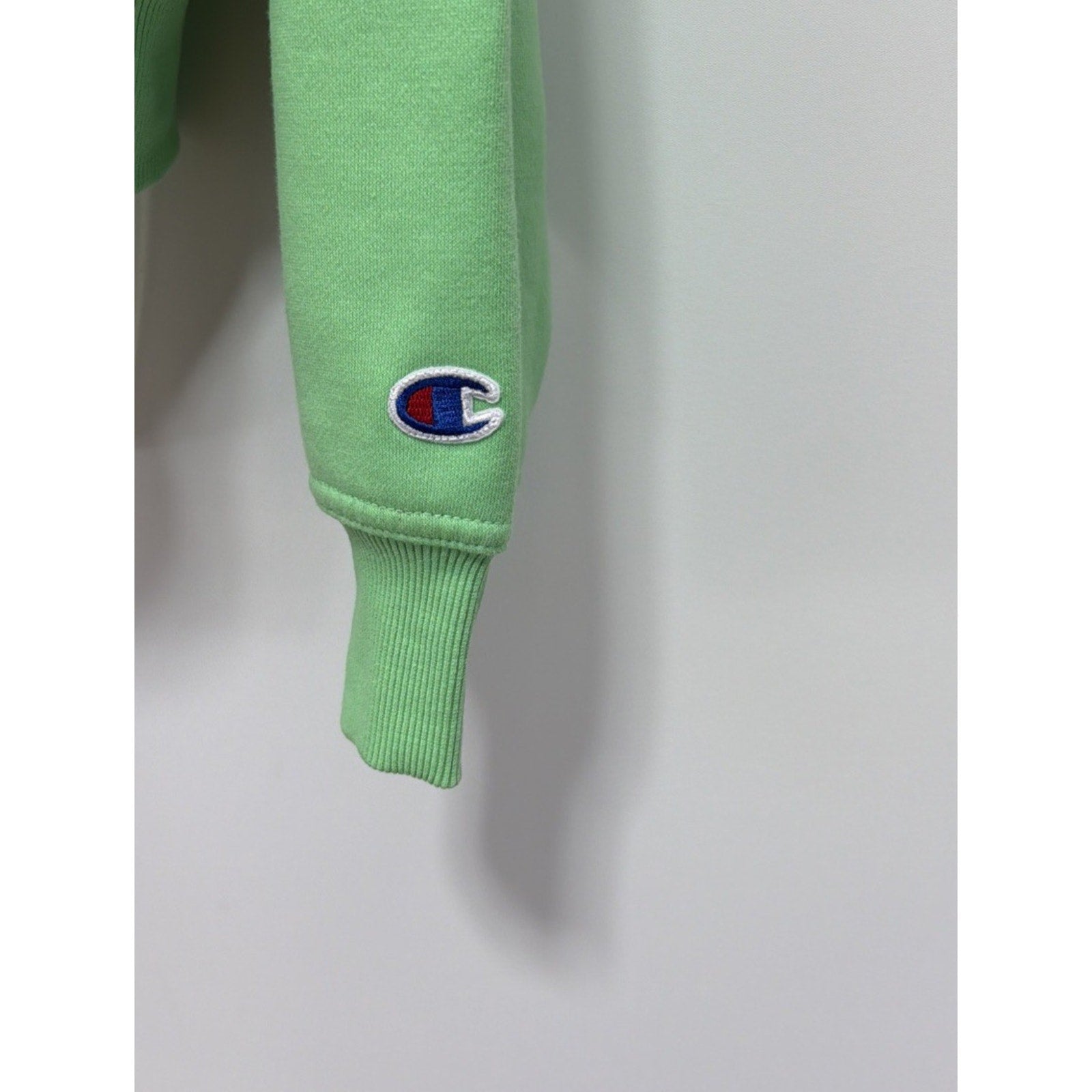 Champion Lime Green Vintage Inspired Collared Crewneck Sweatshirt Large