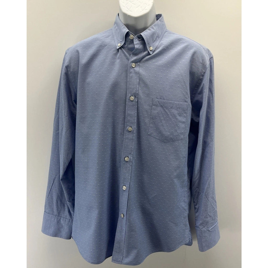 J Crew Mauritius Shirt Mens L Slim Fit Blue White Long Sleeve Button Down