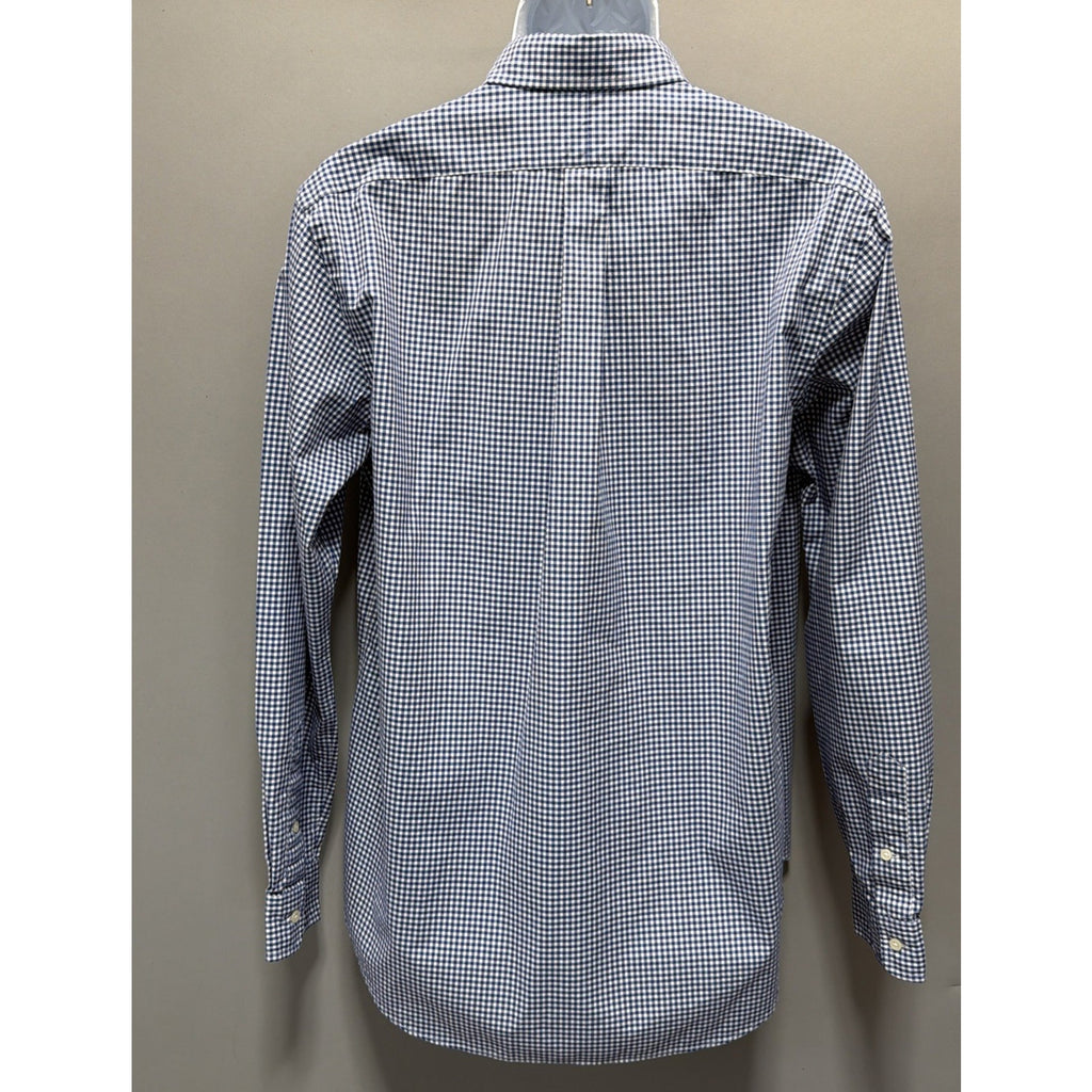 Ralph Lauren Oxford Men’s Blue White Plaid Long Sleeve Button Front Shirt Large