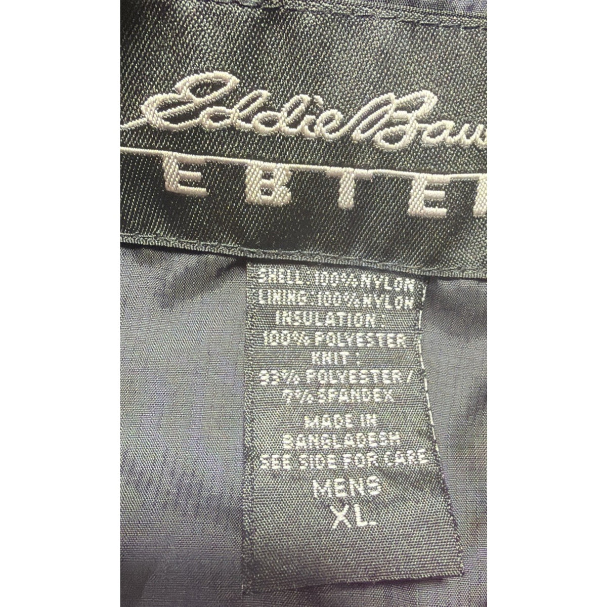 Men's XL Eddie Bauer EBTEK Vest Jacket Puffer Full-Zip Insulated Quilted Vtg