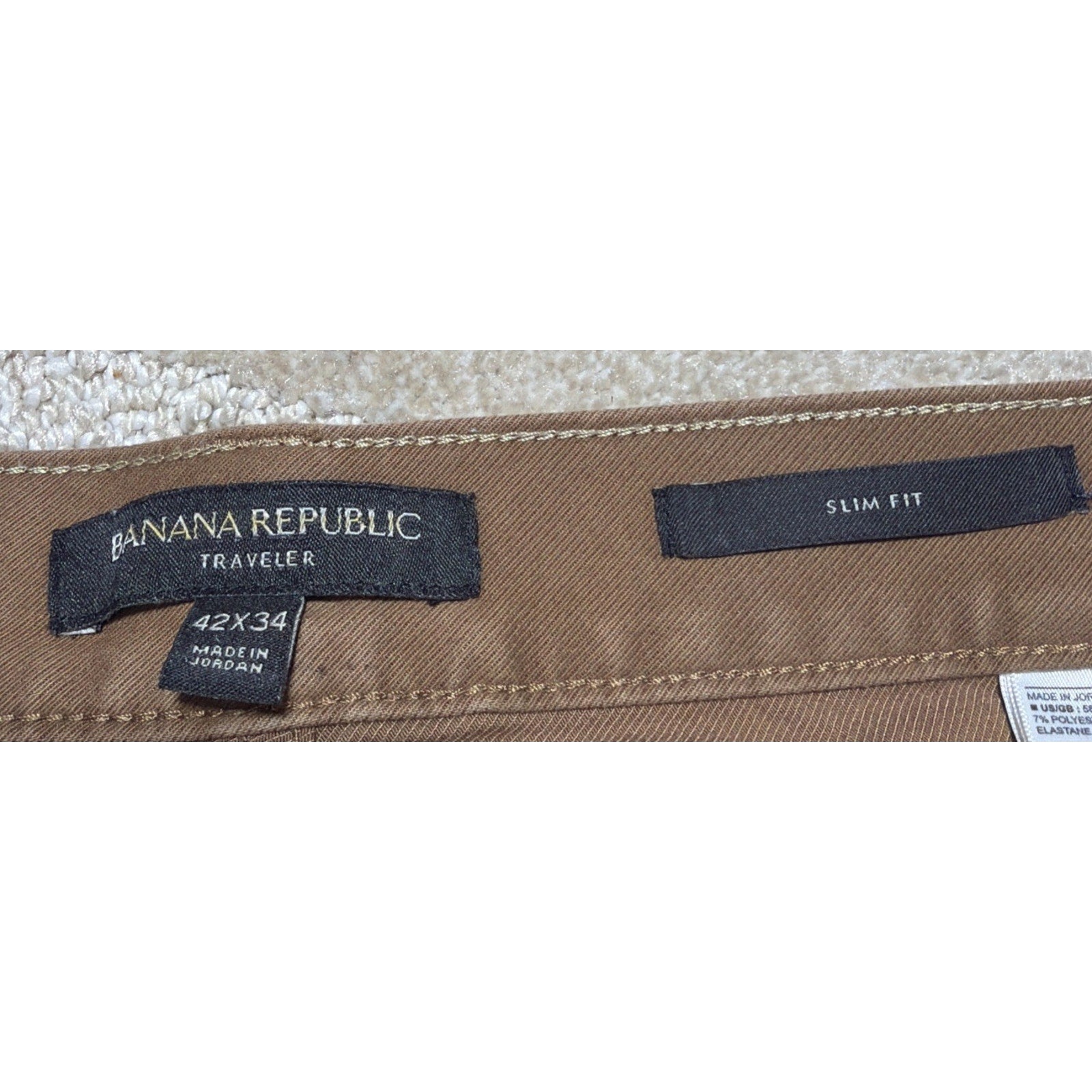 Banana Republic Slim Fit Traveler Jeans Mens 5 Pocket Pants Stretch Size 42x34