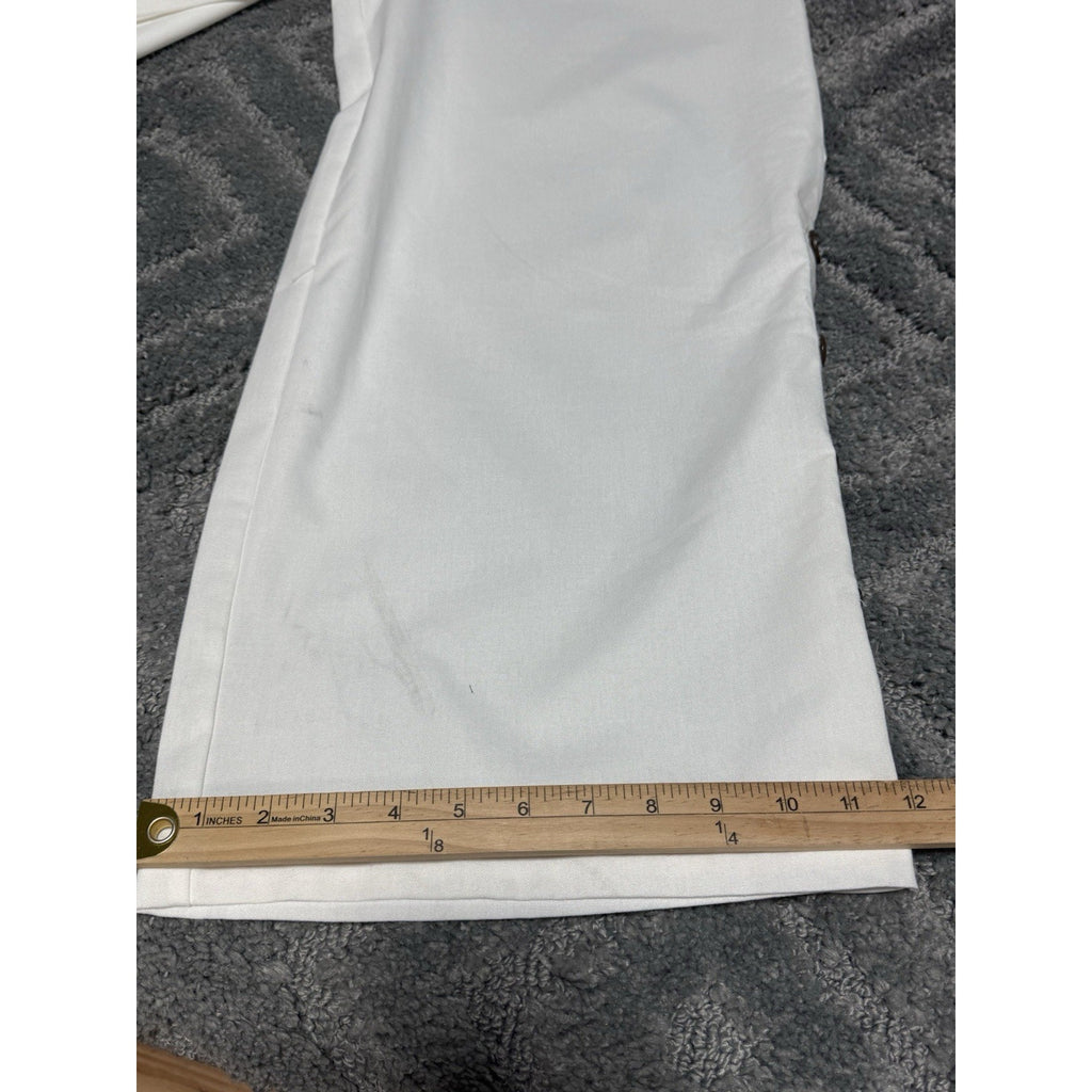 Floreya Women’s White Square Neck Sleeveless Back Zip Front Button Jumpsuit XL