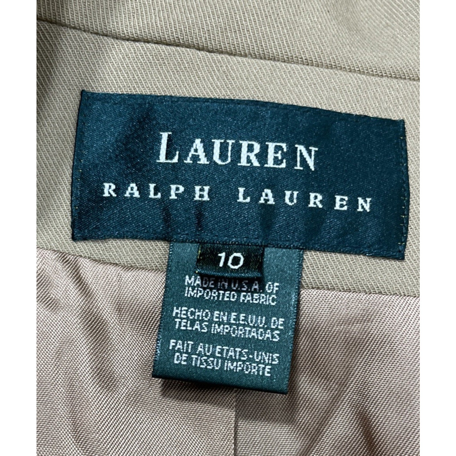NWT RALPH LAUREN WOMENS Wool Blend Stretch JACKET BLAZER SUIT size 10 BEIGE TAN