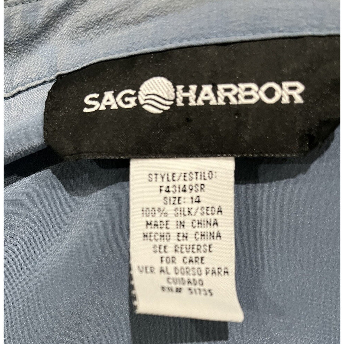 Sag Harbor Shirt Size 14 Blue Faux Suede Long-Sleeve Button-Up Shacket