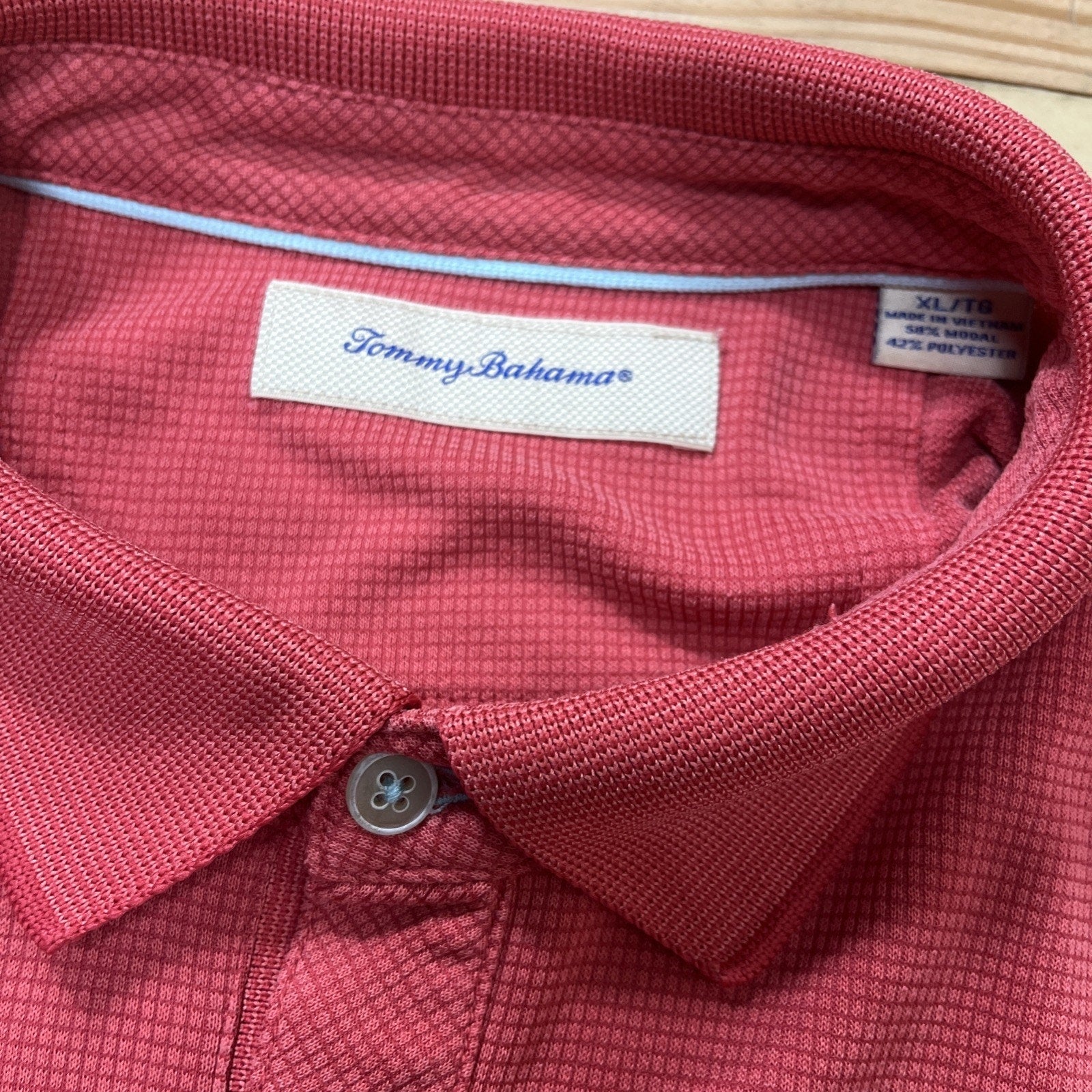 Tommy Bahama Polo Shirt Adult XL Pink Outdoors Rugby Golf Casual Men's