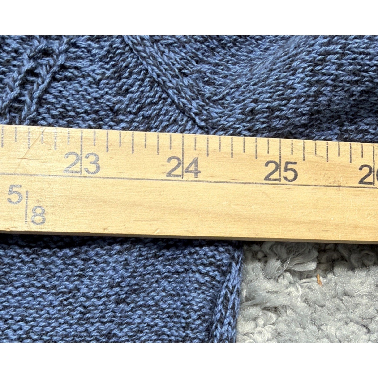 Alan Flusser Men's Blue 1/4 Button Cable Knit Sweater Preppy Casual XXL New