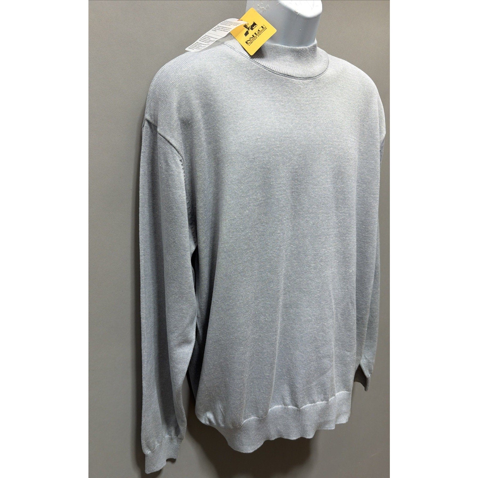 INSERCH ACRYLIC LIMITED EDITION MOCK NECK SWEATER MENS XL GREY NEW PREPPY CASUAL