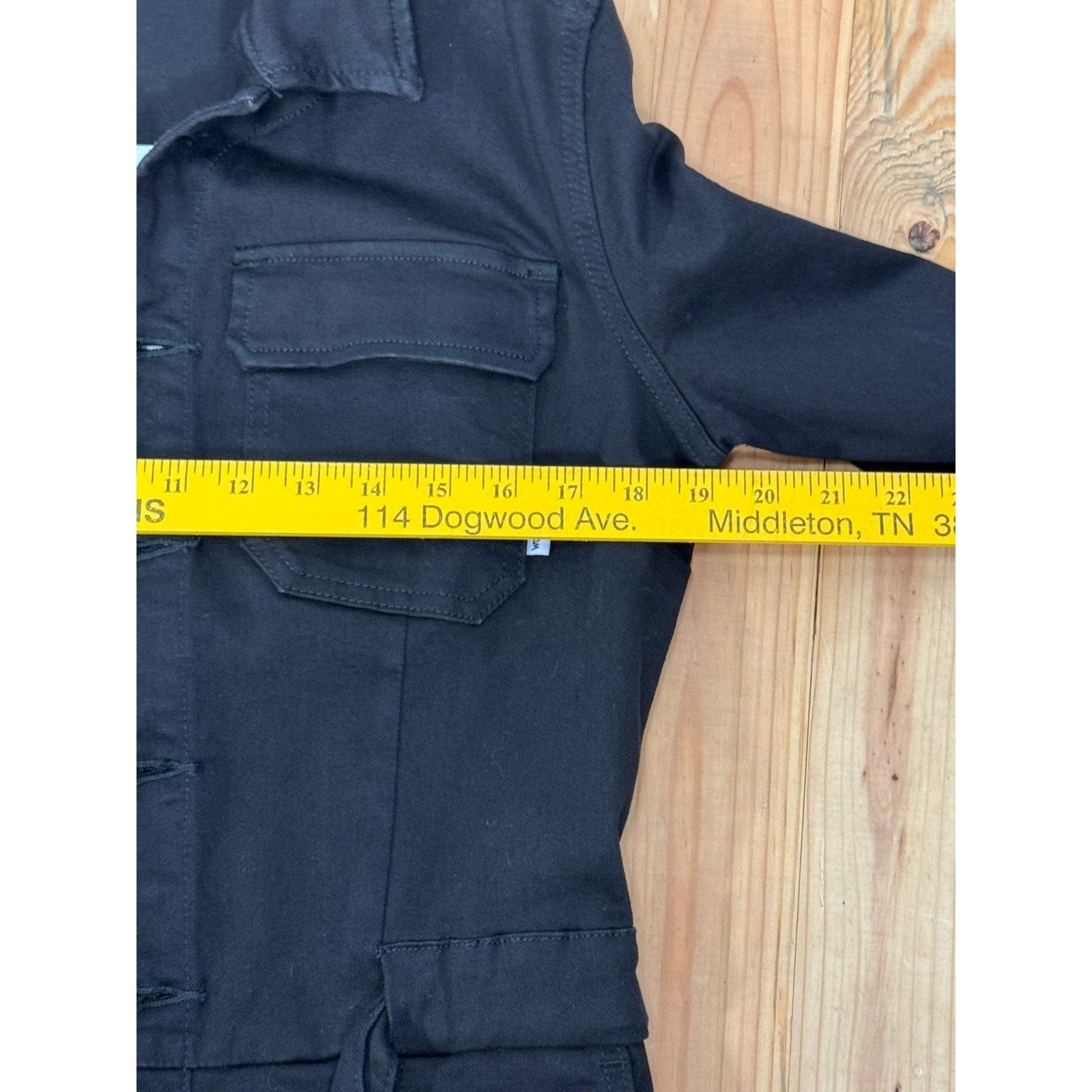 SAM EDELMAN Women's Medium Denim Coverall Jumpsuit In Mercedes Black Stretch