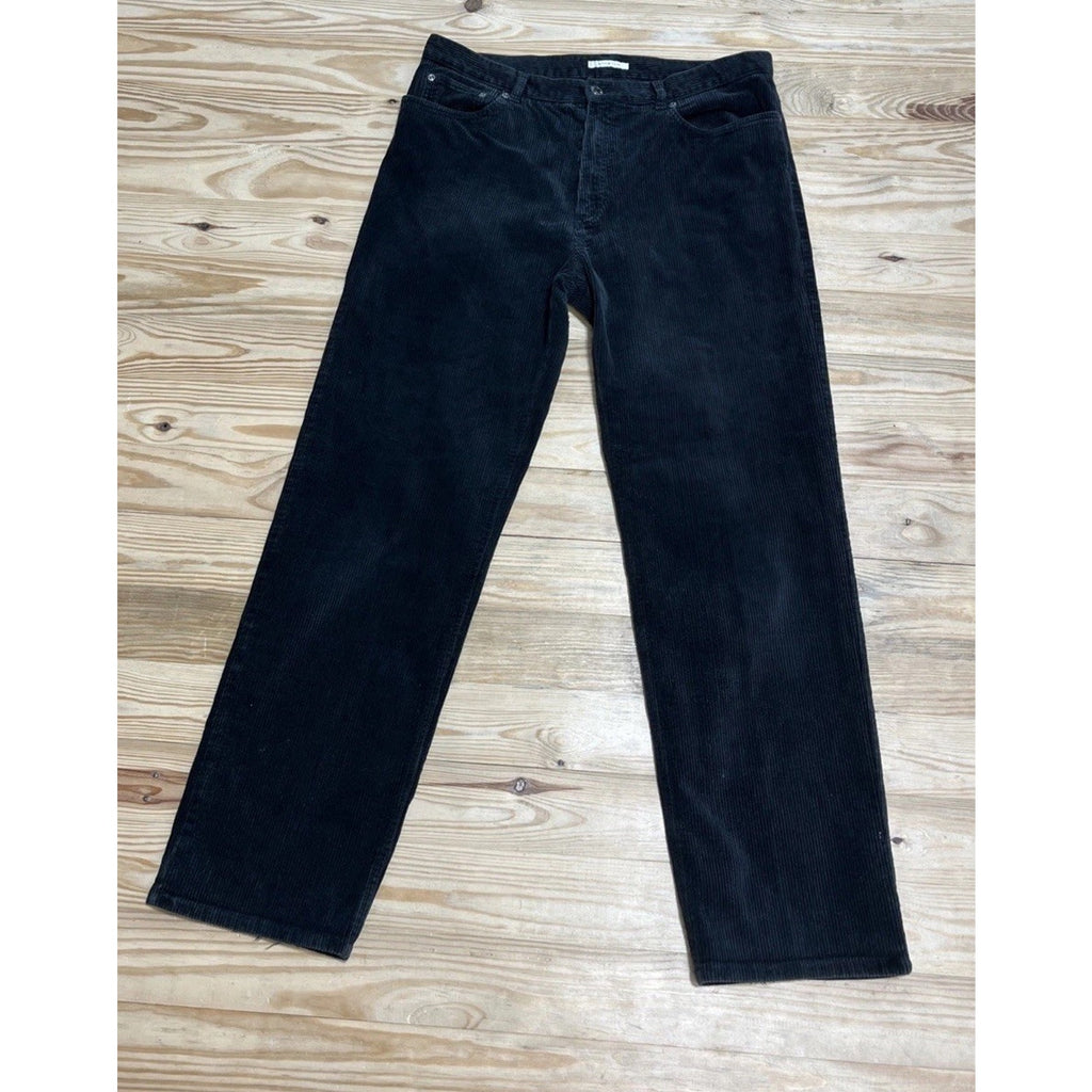 Jones New York Sport Stretch Corduroy Jeans Women Size 14 Black Straight Leg