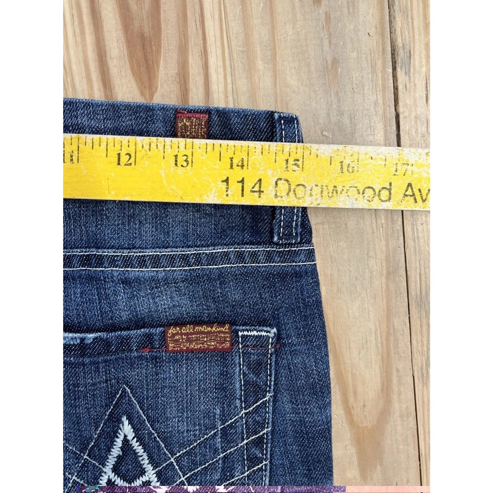 7 For All Man Kind Jeans Womens 27 Blue Denim Bootcut A Pocket Preppy