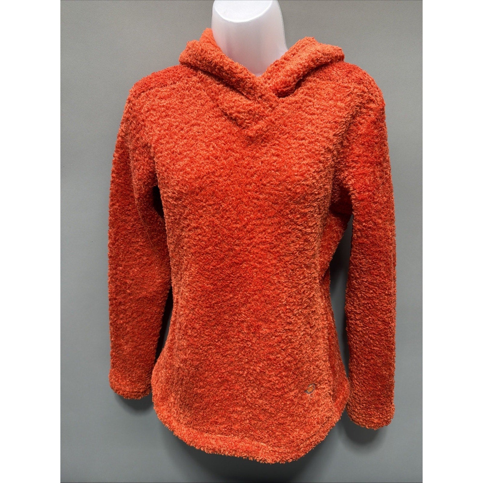 Vtg Mountain Hardwear Women's Teddy Fleece Hoodie Outdoor Size M Orange Made USA