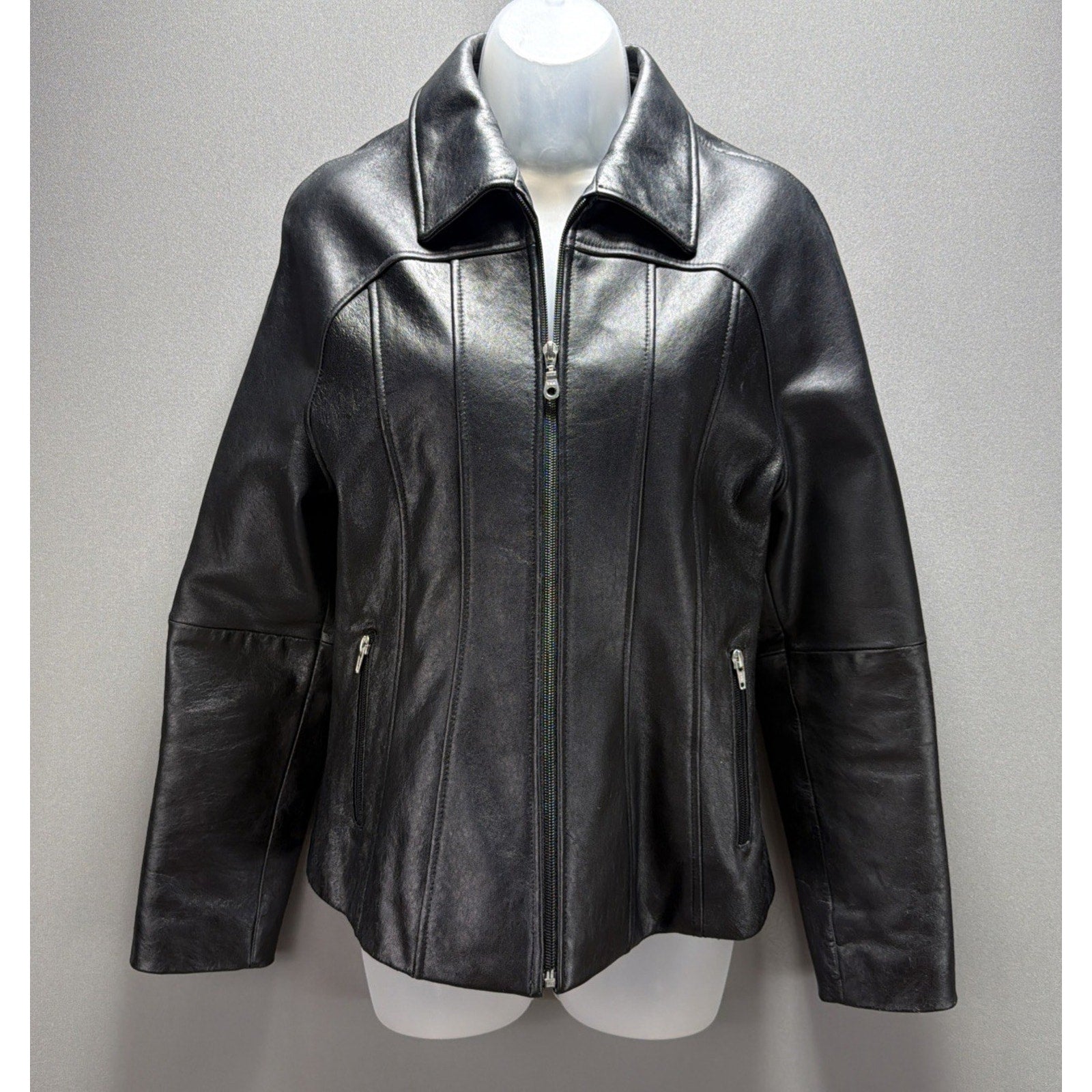 Women’s Wilson’s Leather Maxima Black Genuine Leather Jacket Size Medium