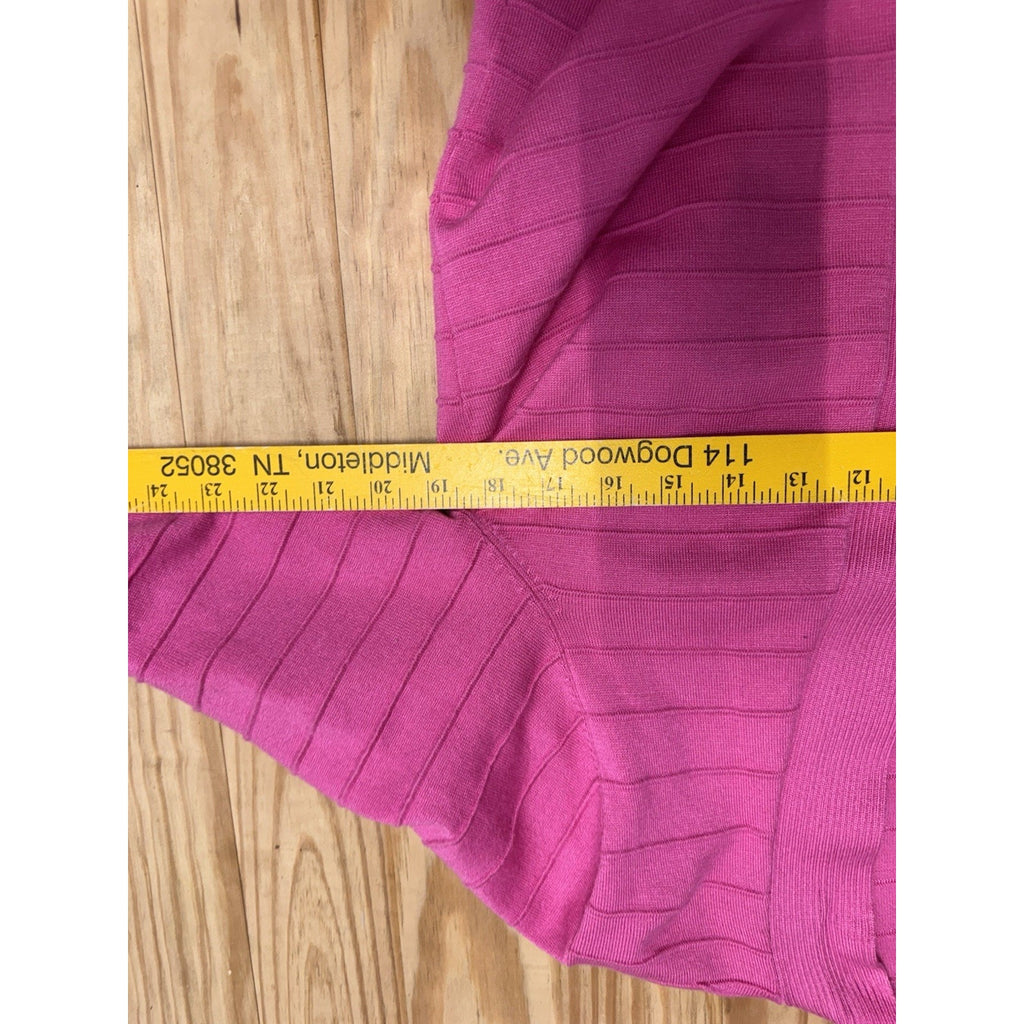 Cable & Gauge Cardigan Sweater Women’s LargePink Cropped Open Front Half Sleeve