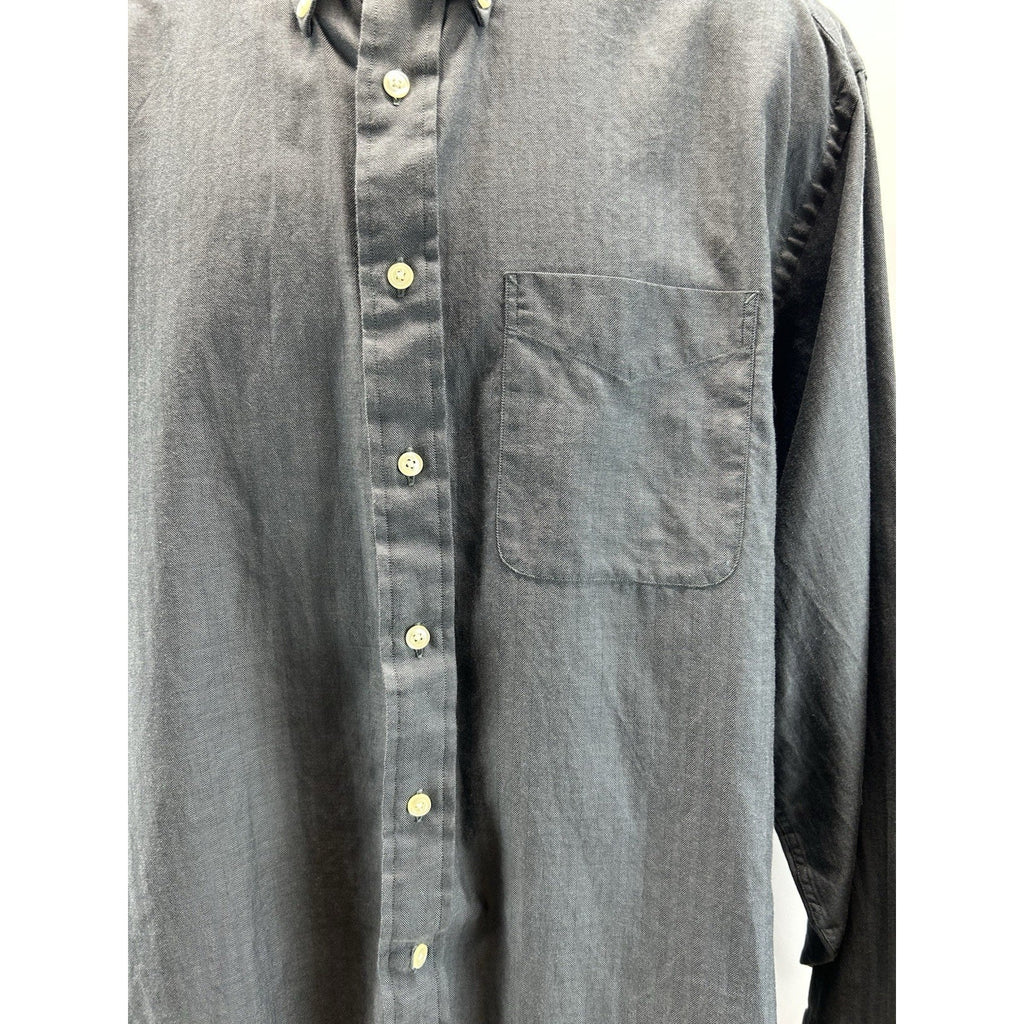 Tommy Hilfiger Vintage Men's Casual Button Down Shirt Long Sleeve Gray 16 34-35.