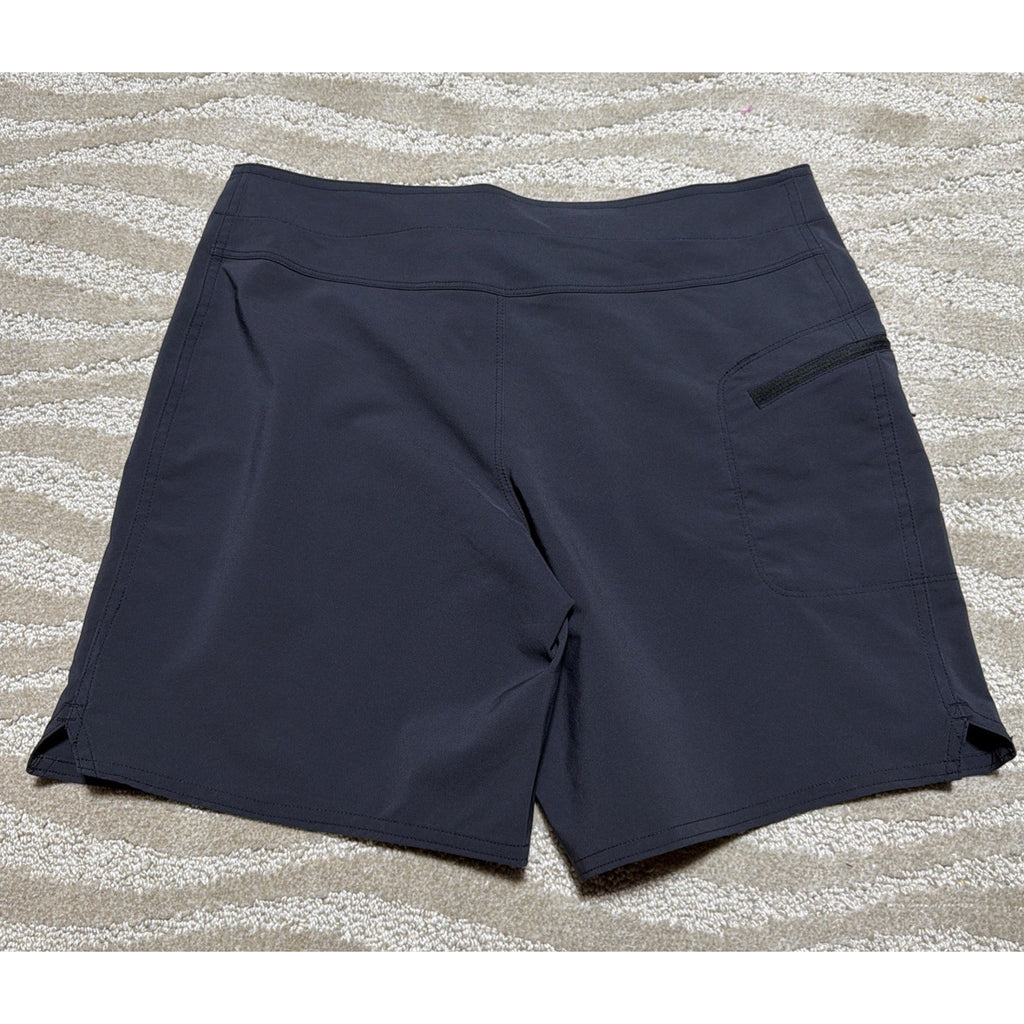 Patagonia Womens Stretch black Hydro peak Board- Mid Rise shorts sz 8