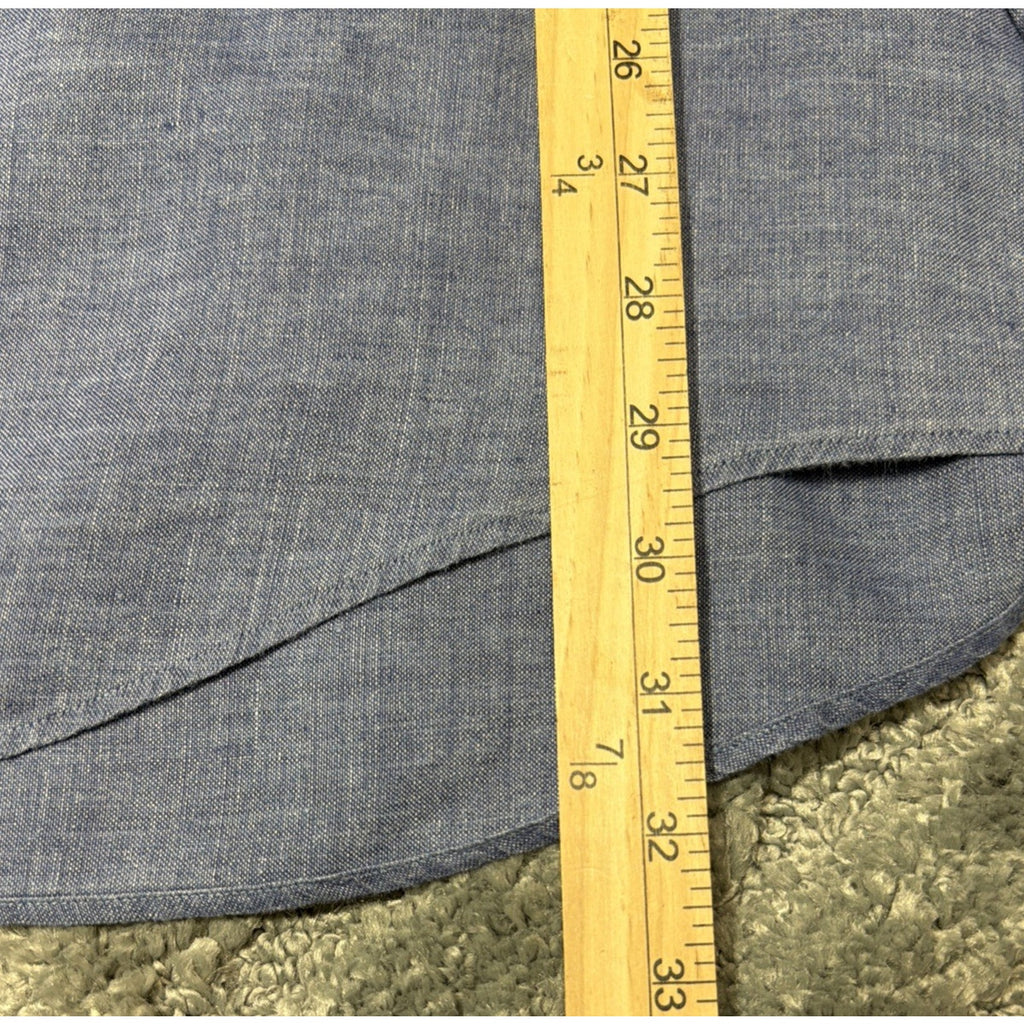 Brooks Brothers Irish Linen Button Up Shirt Mens Size XXL Blue Traditional Fit