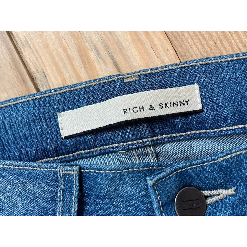 Rich and Skinny Napoli Skinny Crop Blue Jeans Size 26 Msrp 150$