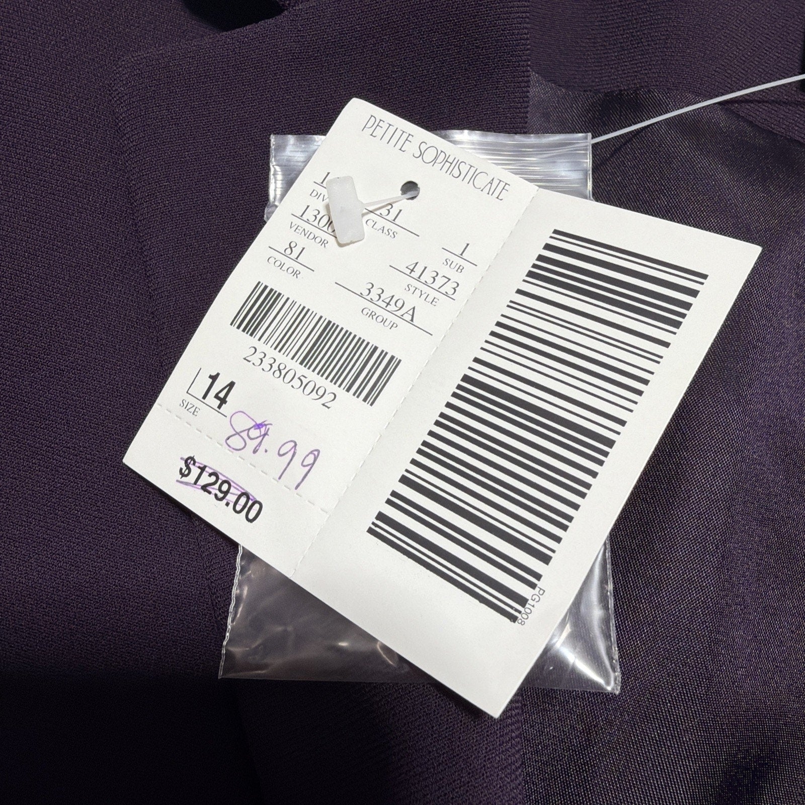 Vintage Sophisticates Petites Size 14P 3 Button Purple Blazer Jacket NWT