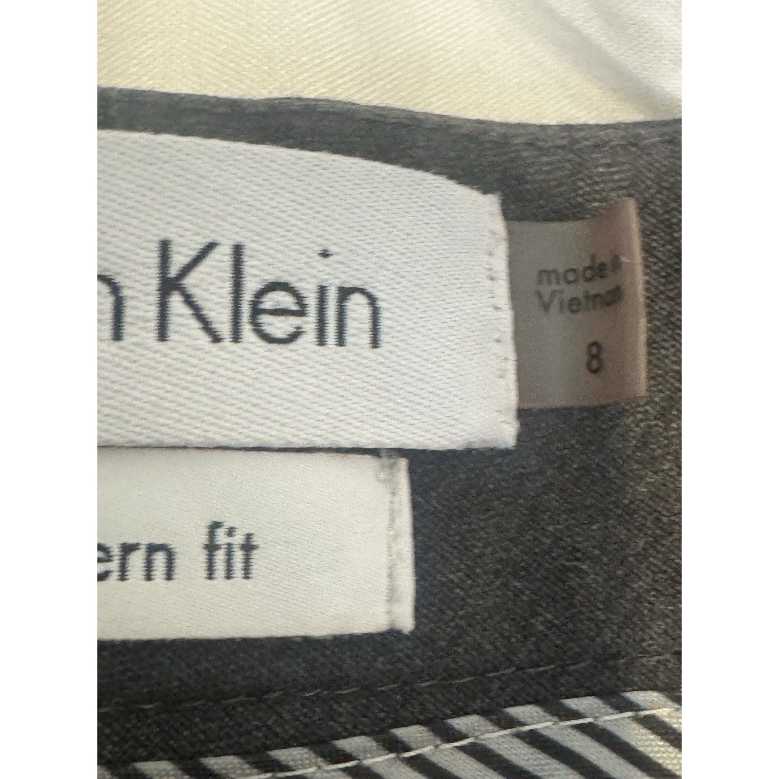 Calvin Klein Modern Fit Pants Womens 8 Gray Career Dress Trousers Stretch Wide