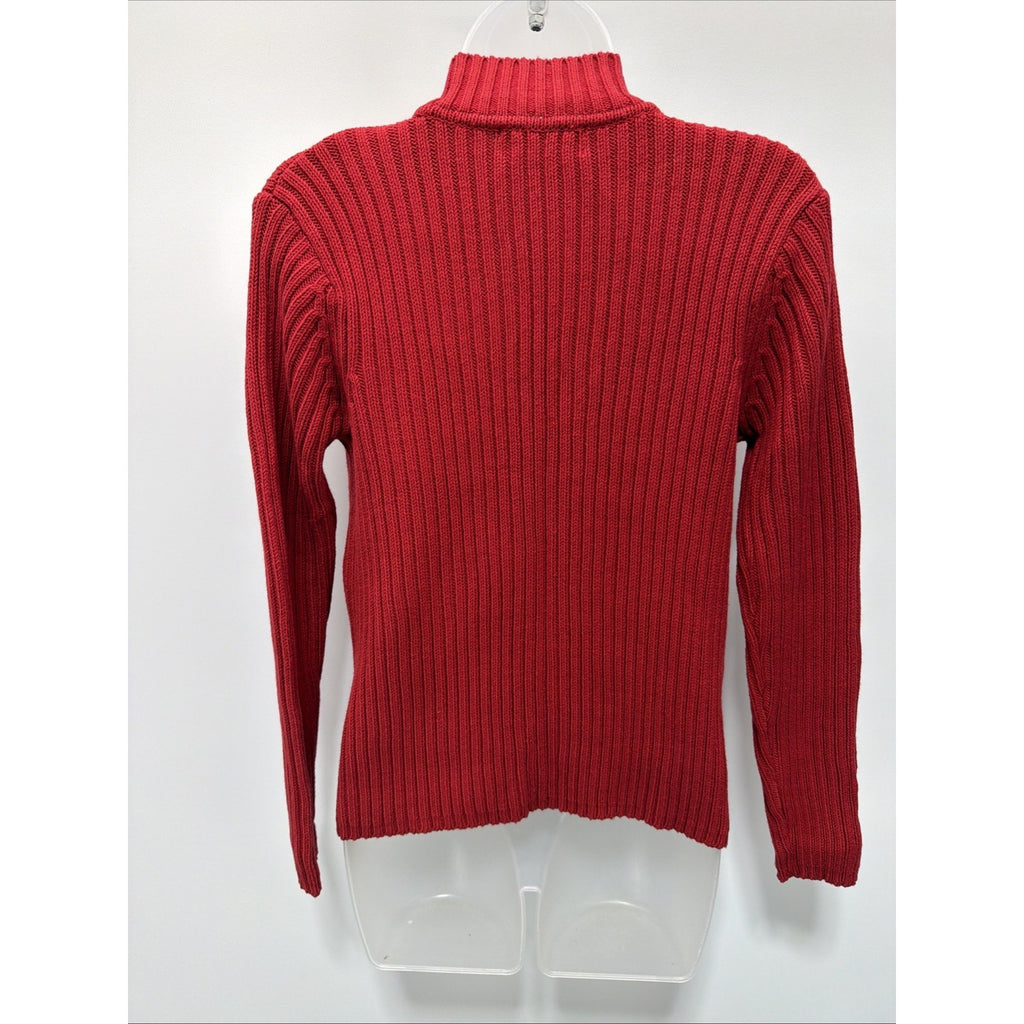 Vtg Charter Club Women’s Sweater Full Zip Knit Cardigan- Sz Medium