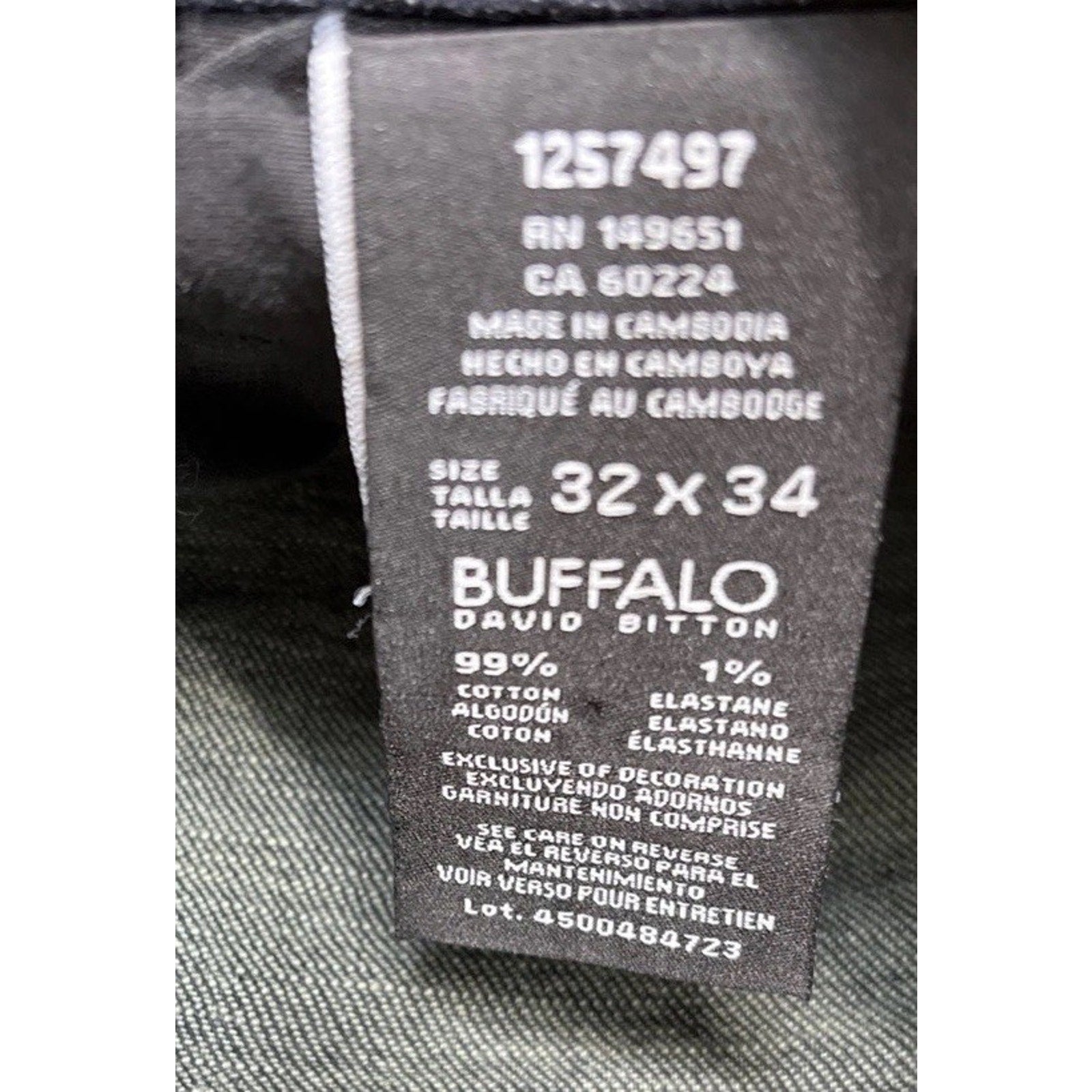 Buffalo David Bitton Jackson X Straight Stretch Blue Denim Jeans Mens Size 32x34