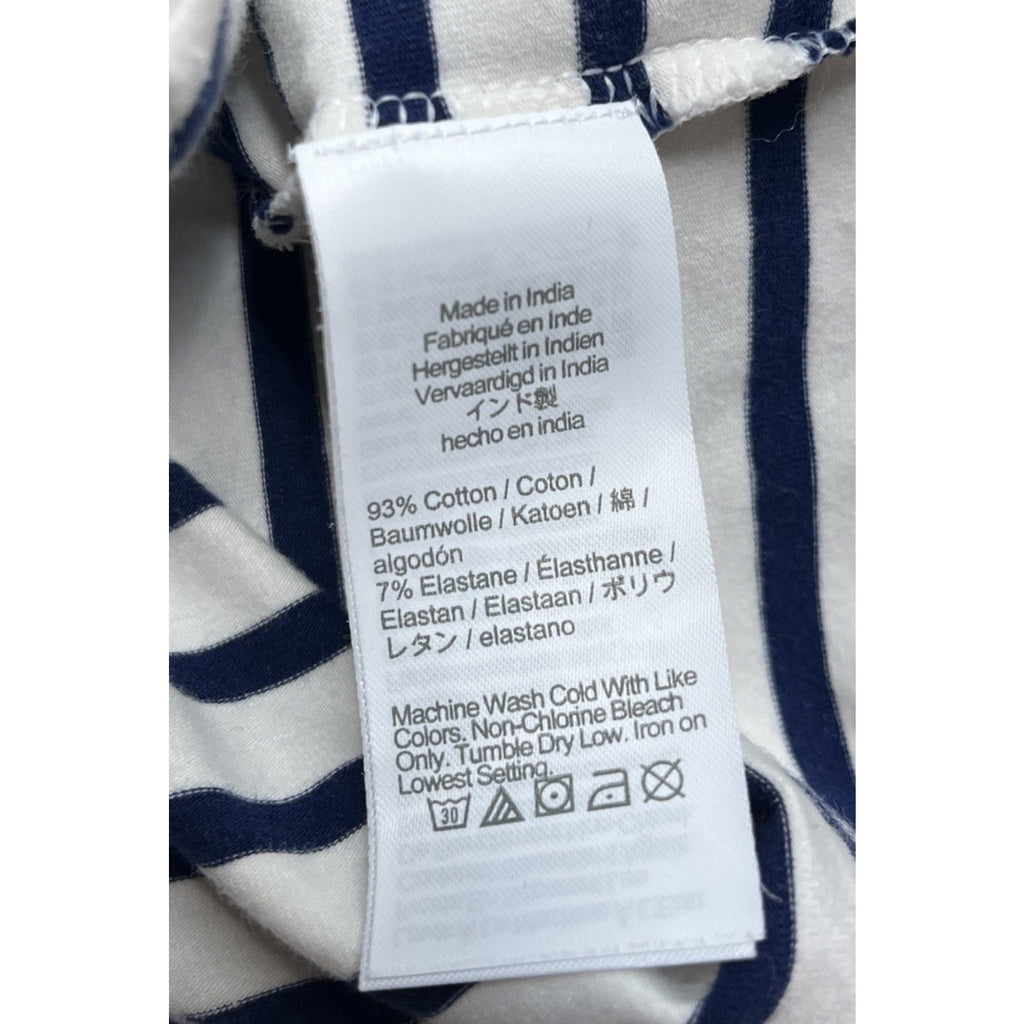 J.Crew Women's Button Down Nightshirt Pajama Sleep Shirt Sz S White Navy Striped