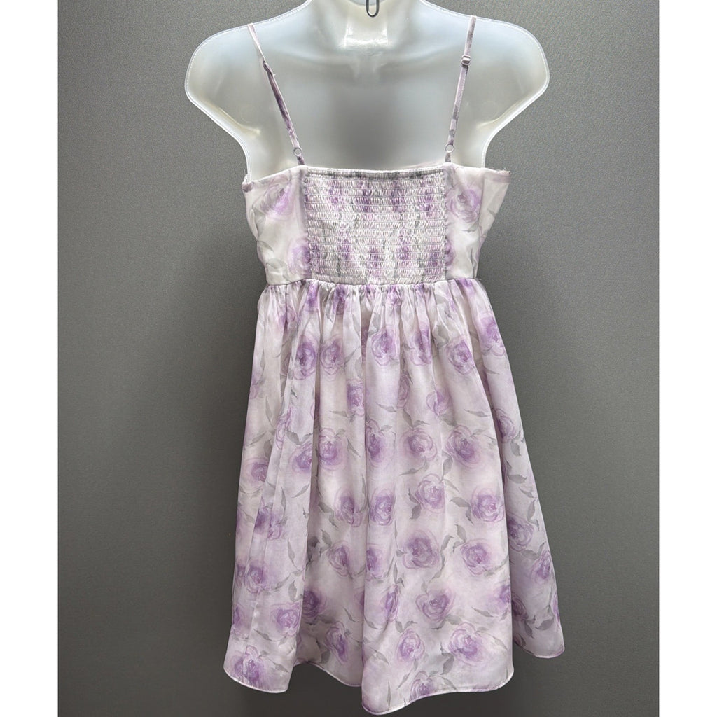 Mi Ami By Francesca’s Floral Lined Lavender Baby Doll Dress Size Small NWT