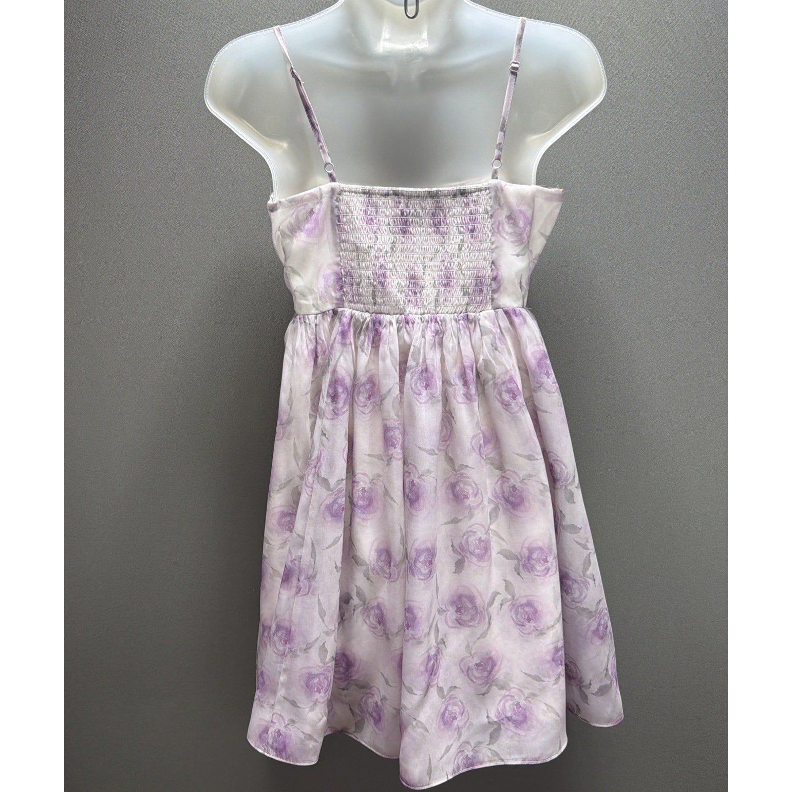 Mi Ami By Francesca’s Floral Lined Lavender Baby Doll Dress Size Small NWT