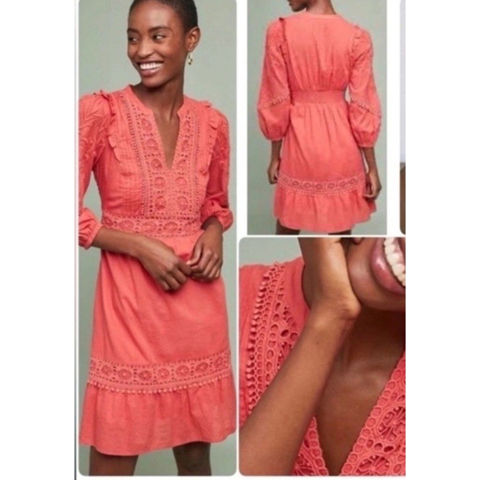 *Anthropologie Josephine Embroidered Dress by Akemi + Kin Women's Small