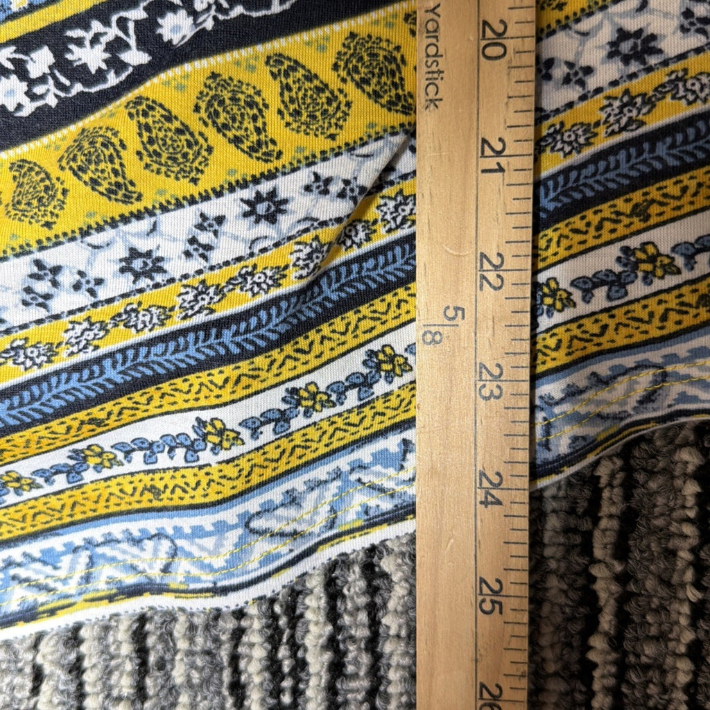 Cato Womens Medium Boho Crochet Neck Tank Top Yellow Blue Paisley