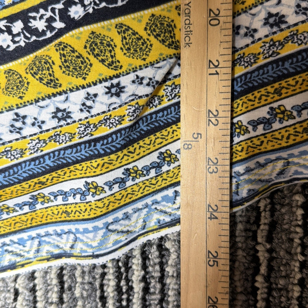 Cato Womens Medium Boho Crochet Neck Tank Top Yellow Blue Paisley