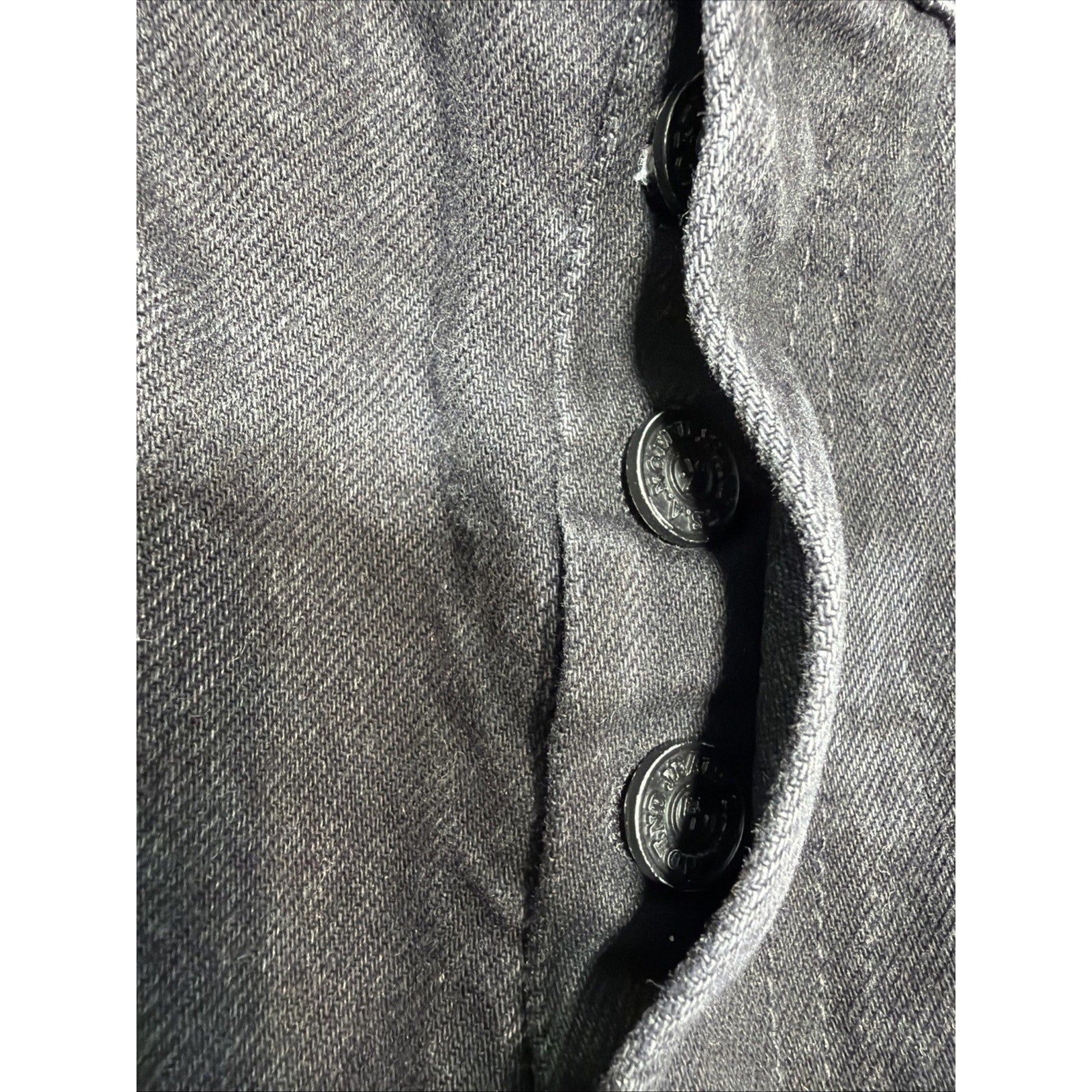 NOEND Straight Cropped Button Fly Jeans Womens 30 Black Denim High Rise Frayed