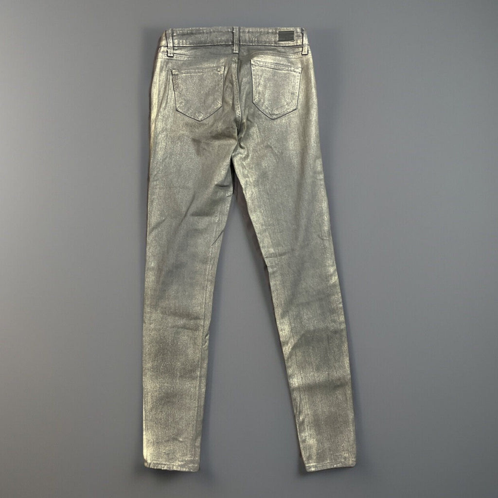 Paige Jeans Women's 27 Gray Gold Verdugo Ultra Skinny Metallic Spacecore