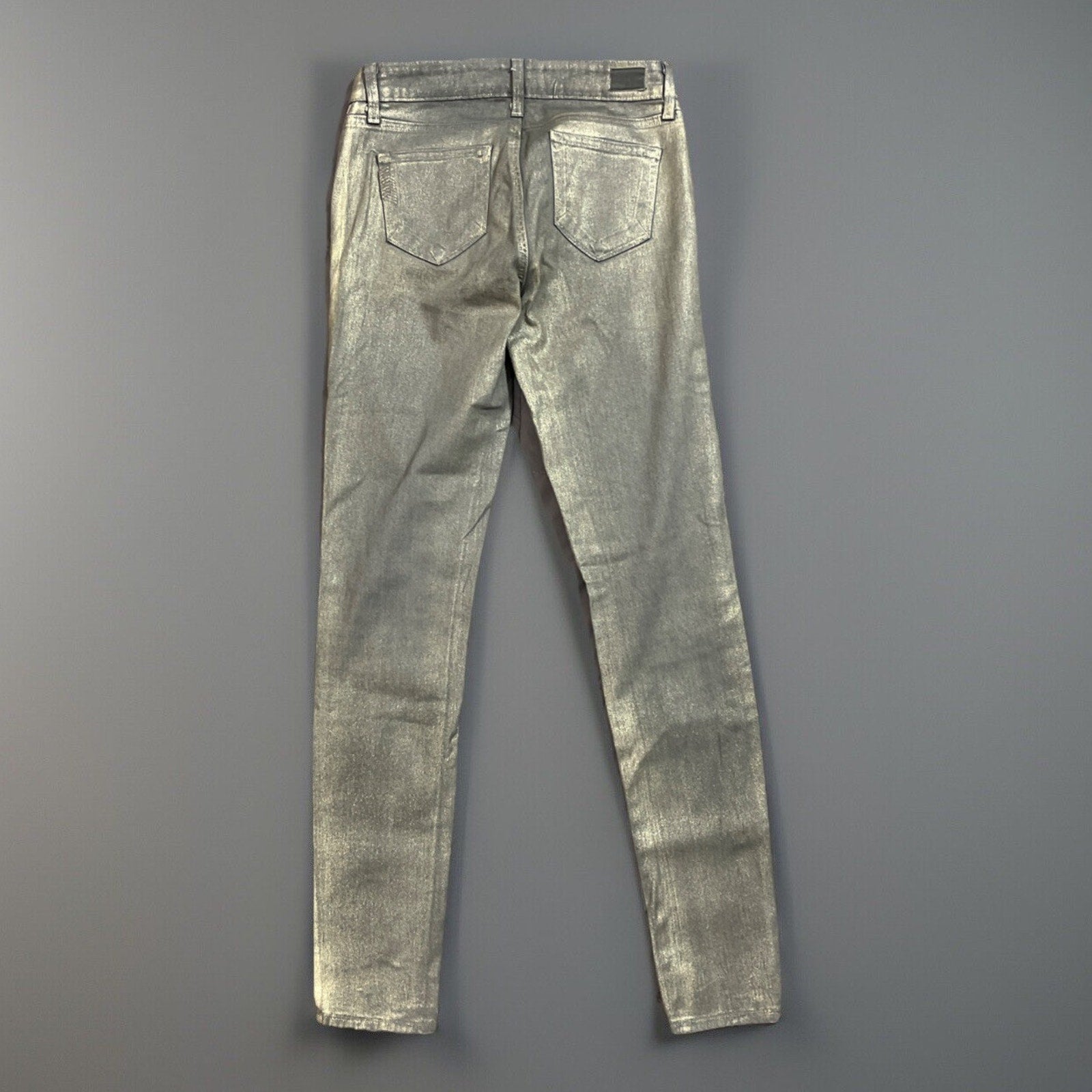 Paige Jeans Women's 27 Gray Gold Verdugo Ultra Skinny Metallic Spacecore