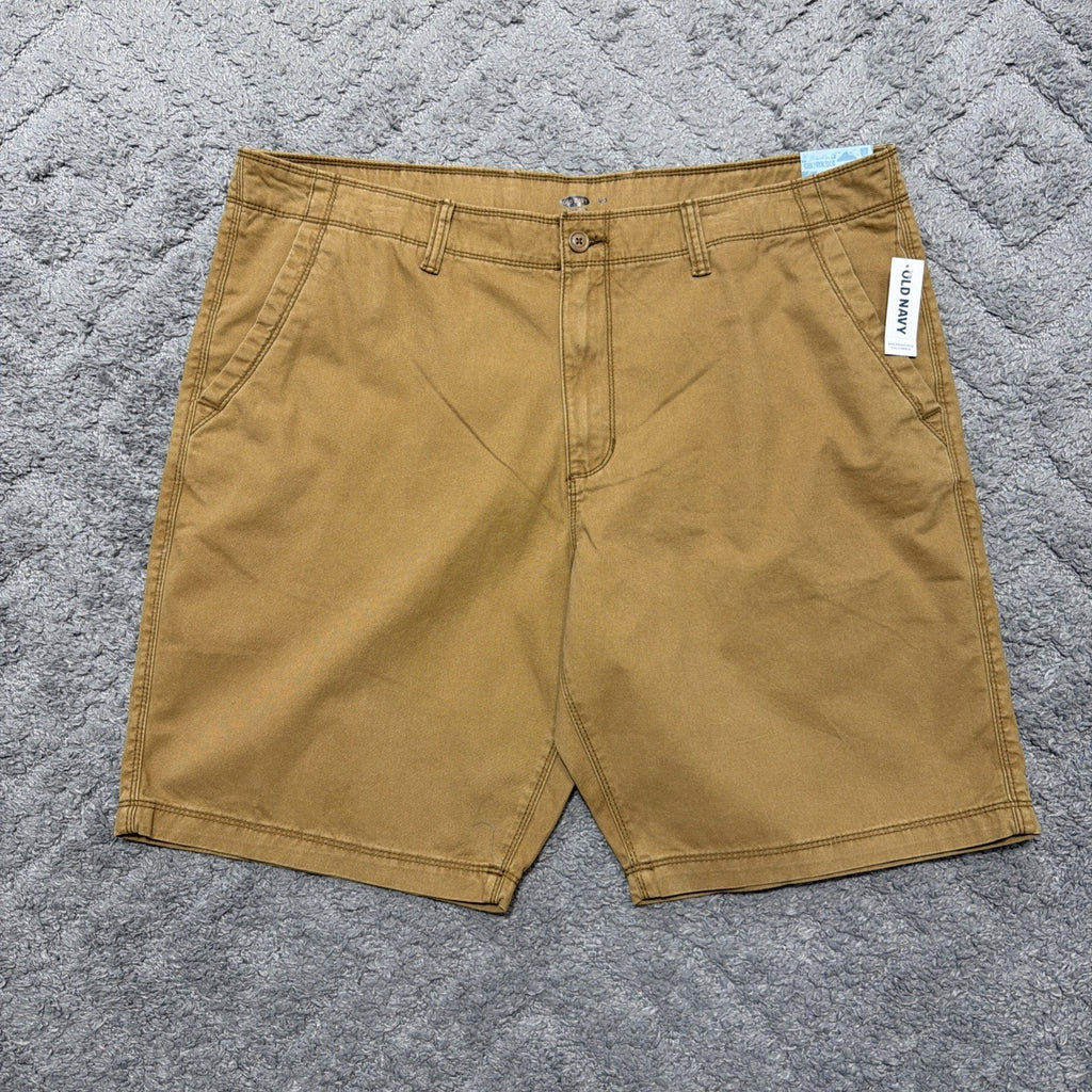 NEW Old Navy Chino Shorts Men 40 Brown Cotton 10" Inseam Preppy Casual NWT